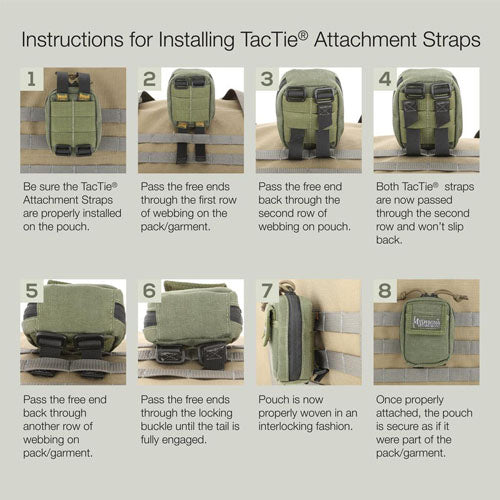 Maxpedition Tactie 5" Attachment Straps - Rem Till Molle 4-Pack - Svart