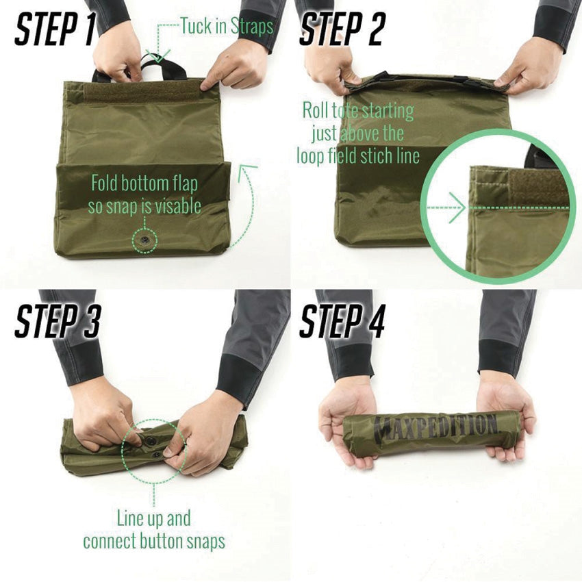 Maxpedition Roll Up Tote - Kasse av balistisk nylon - VÄLJ FÄRG