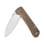 QSP Knife Hawk Linerlock 14C28N Brown Micarta