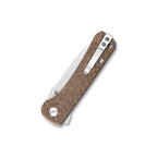 QSP Knife Hawk Linerlock 14C28N Brown Micarta