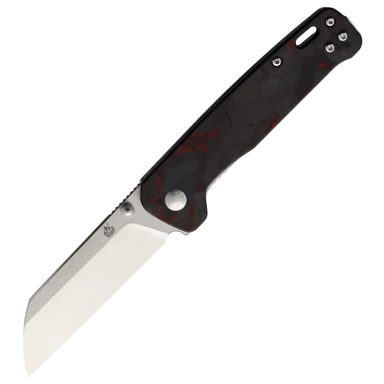 QSP Knife Penguin Black G10 Mönstrat Kolfiber - Röd