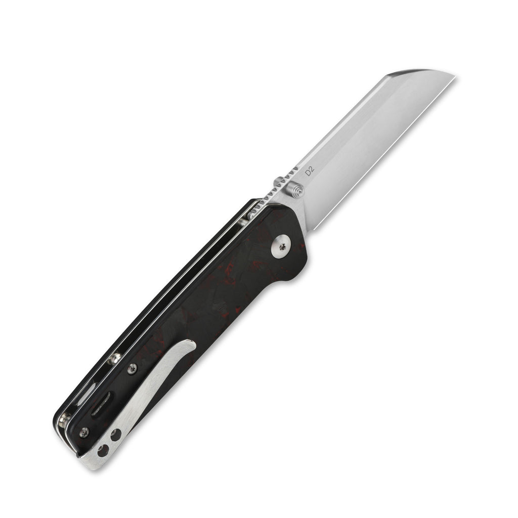 QSP Knife Penguin Black G10 Mönstrat Kolfiber - Röd
