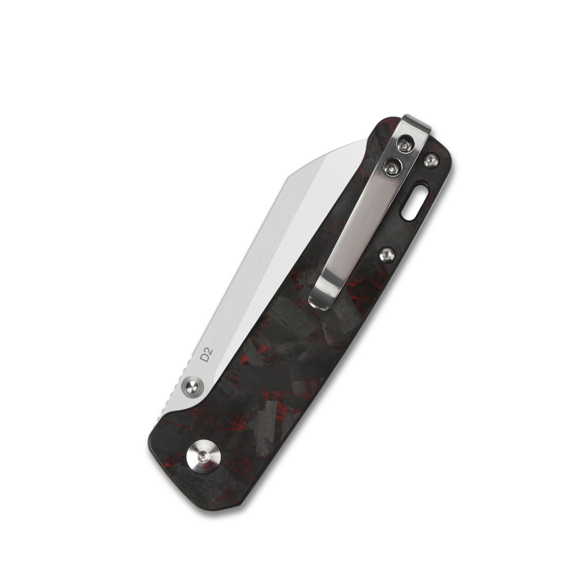 QSP Knife Penguin Black G10 Mönstrat Kolfiber - Röd