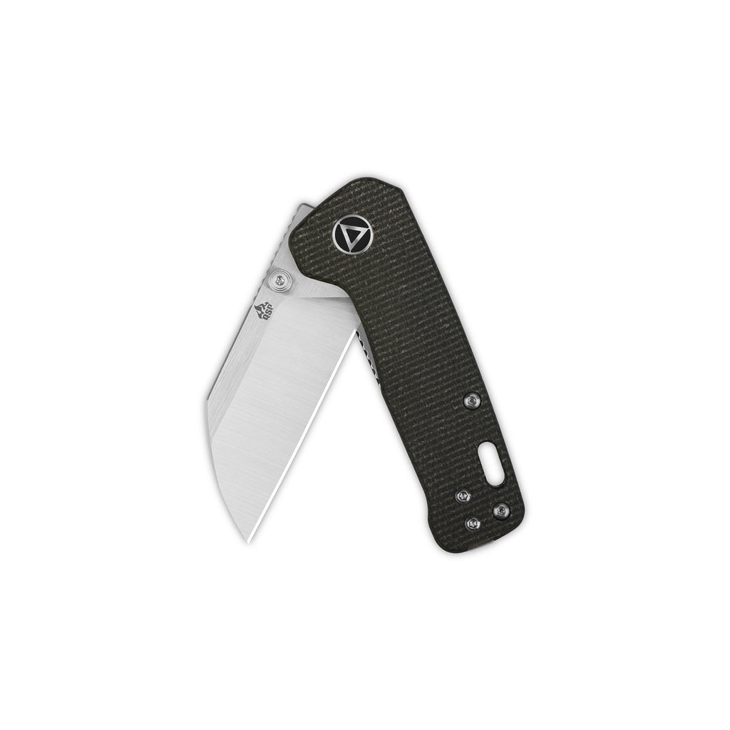QSP Knife Mini Penguin Dark Brown 14C28N Micarta Fällkniv