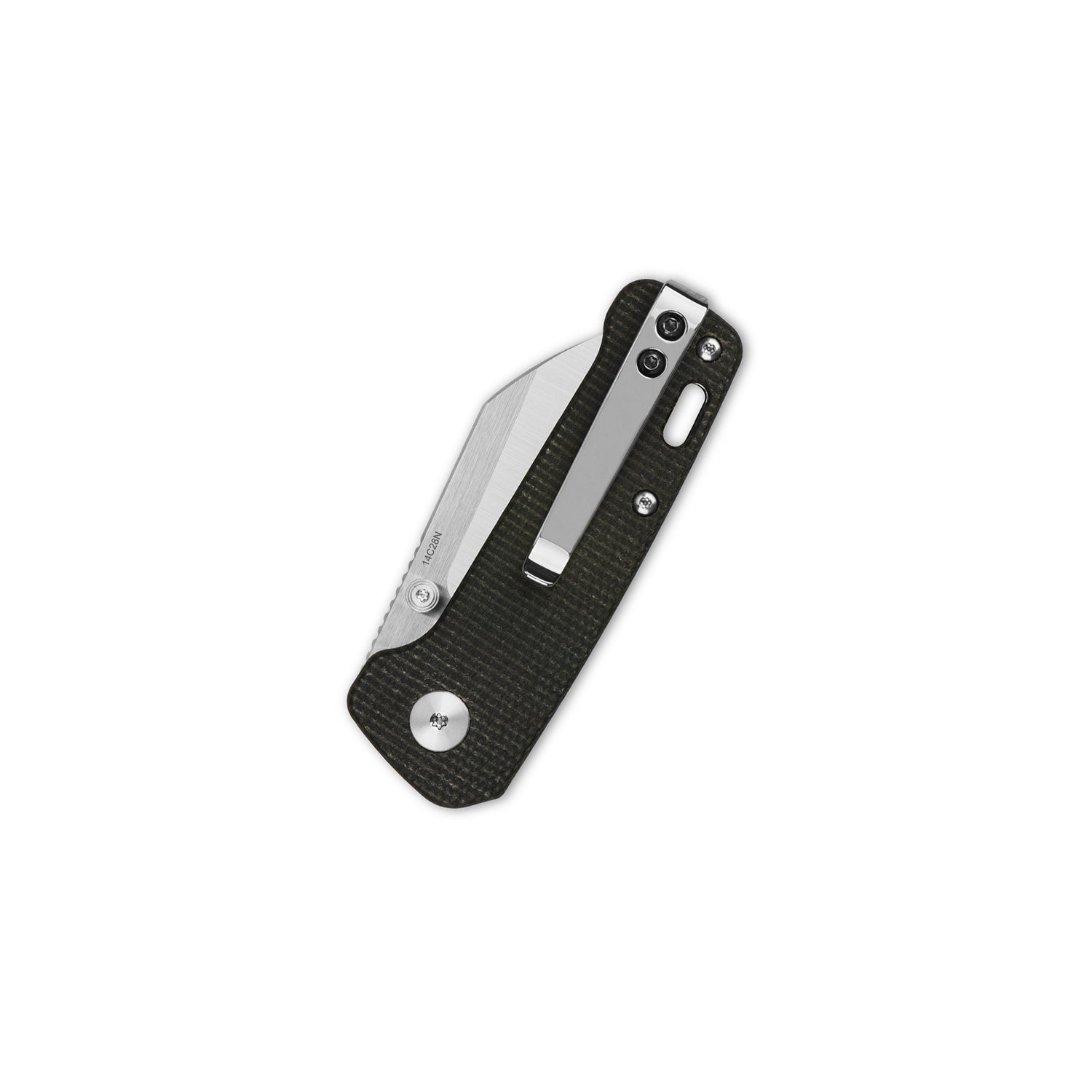 QSP Knife Mini Penguin Dark Brown 14C28N Micarta Fällkniv