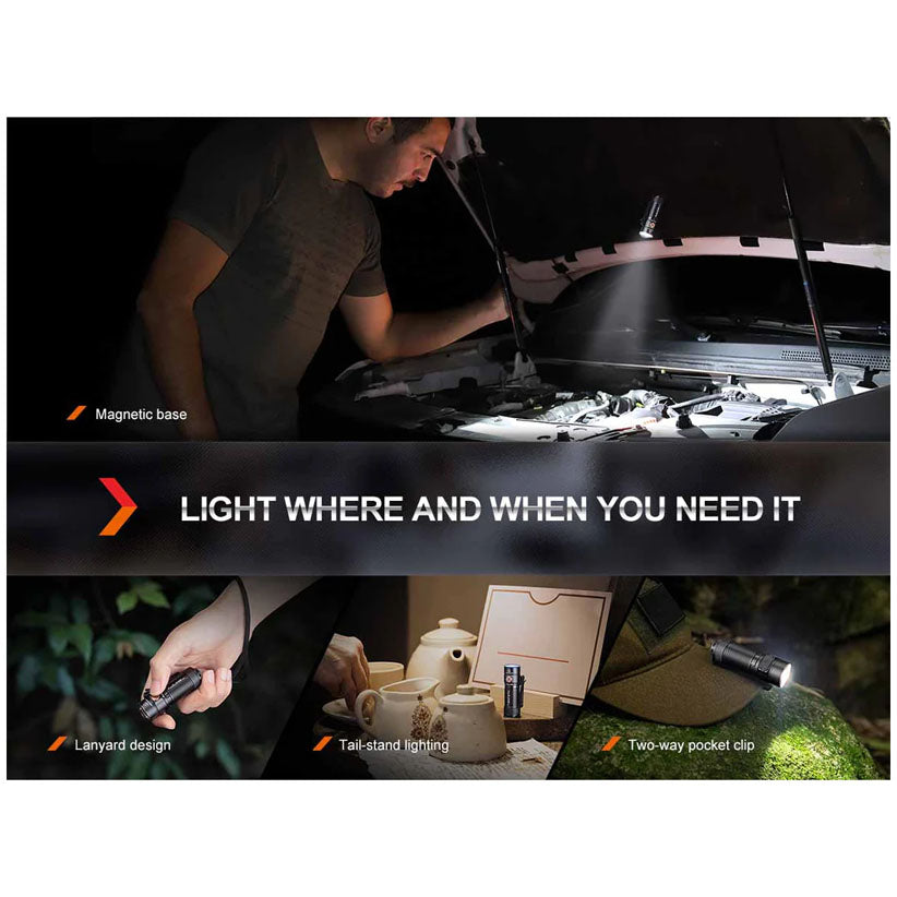 Fenix E18R V2.0 - Ficklampa Med 5-1200 Lumen