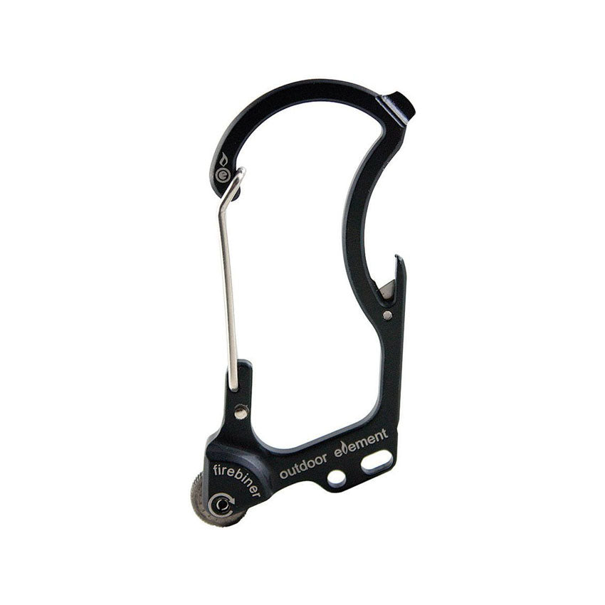 Outdoor Element Firebiner EDC Carabiner - Karbinhake Med Gnisttändare, Kapsylöppnare, Bältesskärare M.m