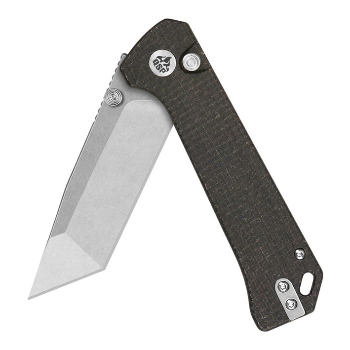 QSP Grebe T Button Lock Brown Micarta