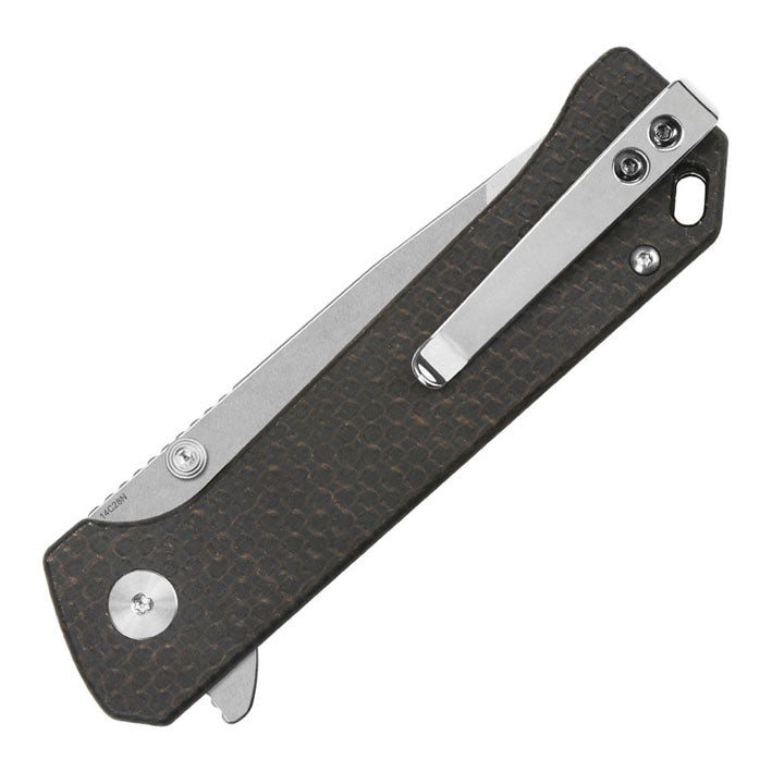 QSP Grebe T Button Lock Brown Micarta
