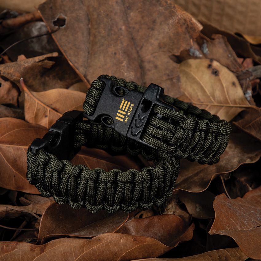 We Knife Co Ltd Paracord Bracelet Green - Paracordarmband Med Visselpipa