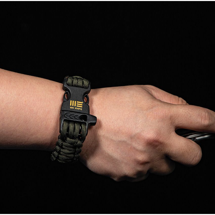 We Knife Co Ltd Paracord Bracelet Green - Paracordarmband Med Visselpipa