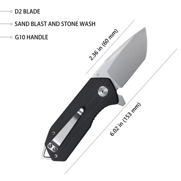 Kubey Knife Campe Nest Linerlock D2 G10 - VÄLJ FÄRG