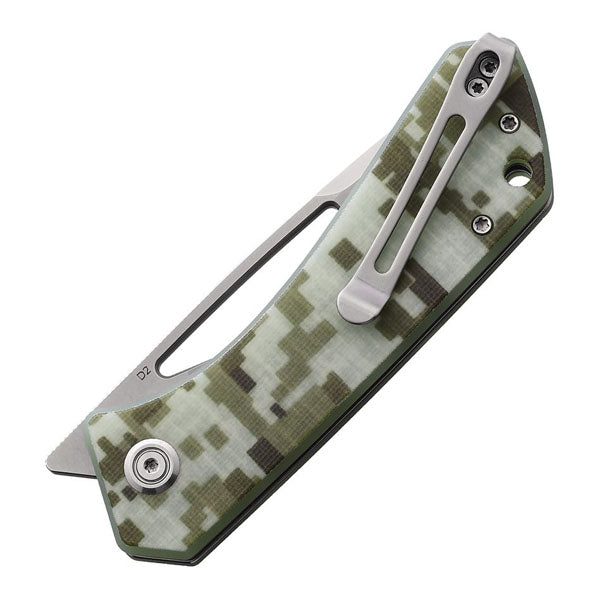 Kubey Knife Thalia Front Flipper Linerlock D2 G10 - Digital Camo