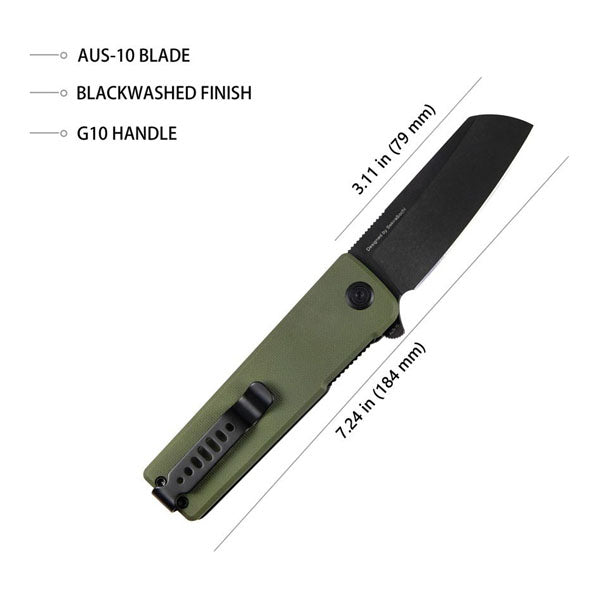 Kubey Knife Sailor Front Flipper Linerlock AUS-10A G10 - VÄLJ FÄRG