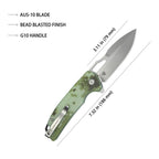 Kubey Knife RDF Button Lock AUS-10 G10 - Digital Camo