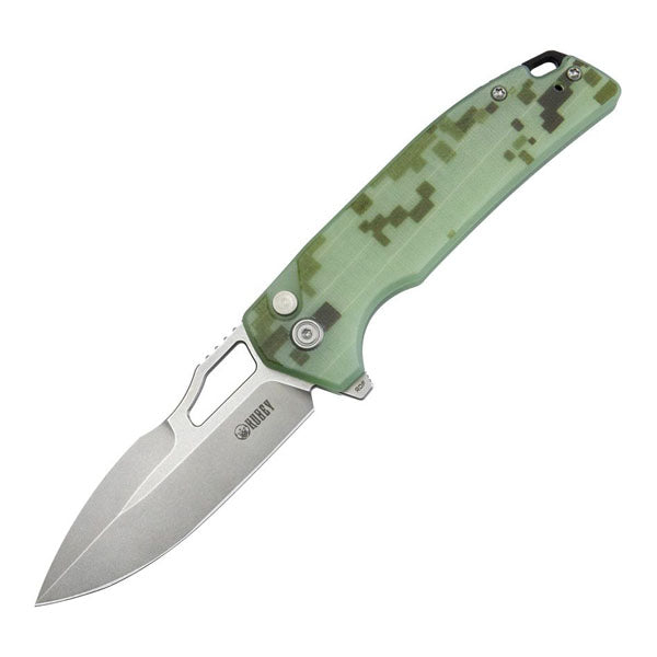 Kubey Knife RDF Button Lock AUS-10 G10 - Digital Camo