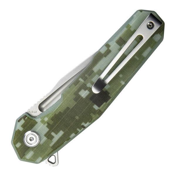 Kubey Knife Carve Nest Tanto Linerlock G10 AUS-10 - Digital Camo