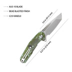 Kubey Knife Carve Nest Tanto Linerlock G10 AUS-10 - Digital Camo