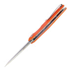 Kubey Knife Carve Nest Tanto Linerlock AUS-10 G10 - Orange
