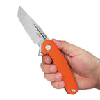 Kubey Knife Carve Nest Tanto Linerlock AUS-10 G10 - Orange