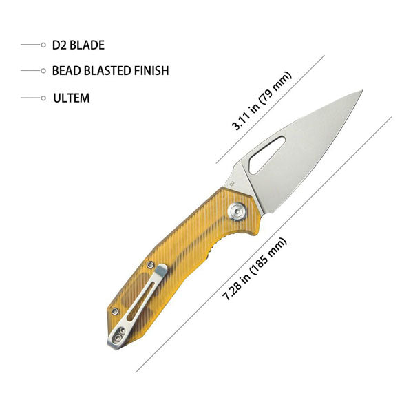 Kubey Knife Coeus Linerlock D2 Ultem