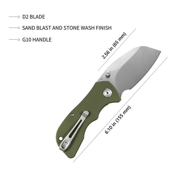 Kubey Knife Karaji Linerlock D2 Sheepfoot G10