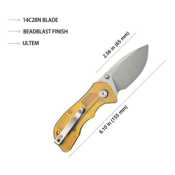 Kubey Knife Karaji Linerlock Spear Point 14C28N Ultem - VÄLJ FÄRG