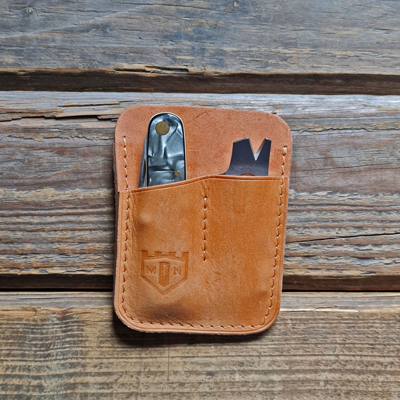 MIN Leathercraft Double Organizer Plus - EDC-Organizer Av Läder - VÄLJ FÄRG