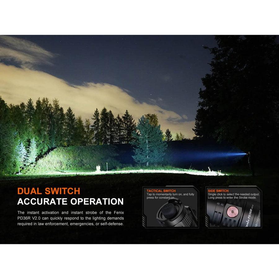 Fenix PD36R V2.0 - Taktisk Ficklampa 5-1700 Lumen