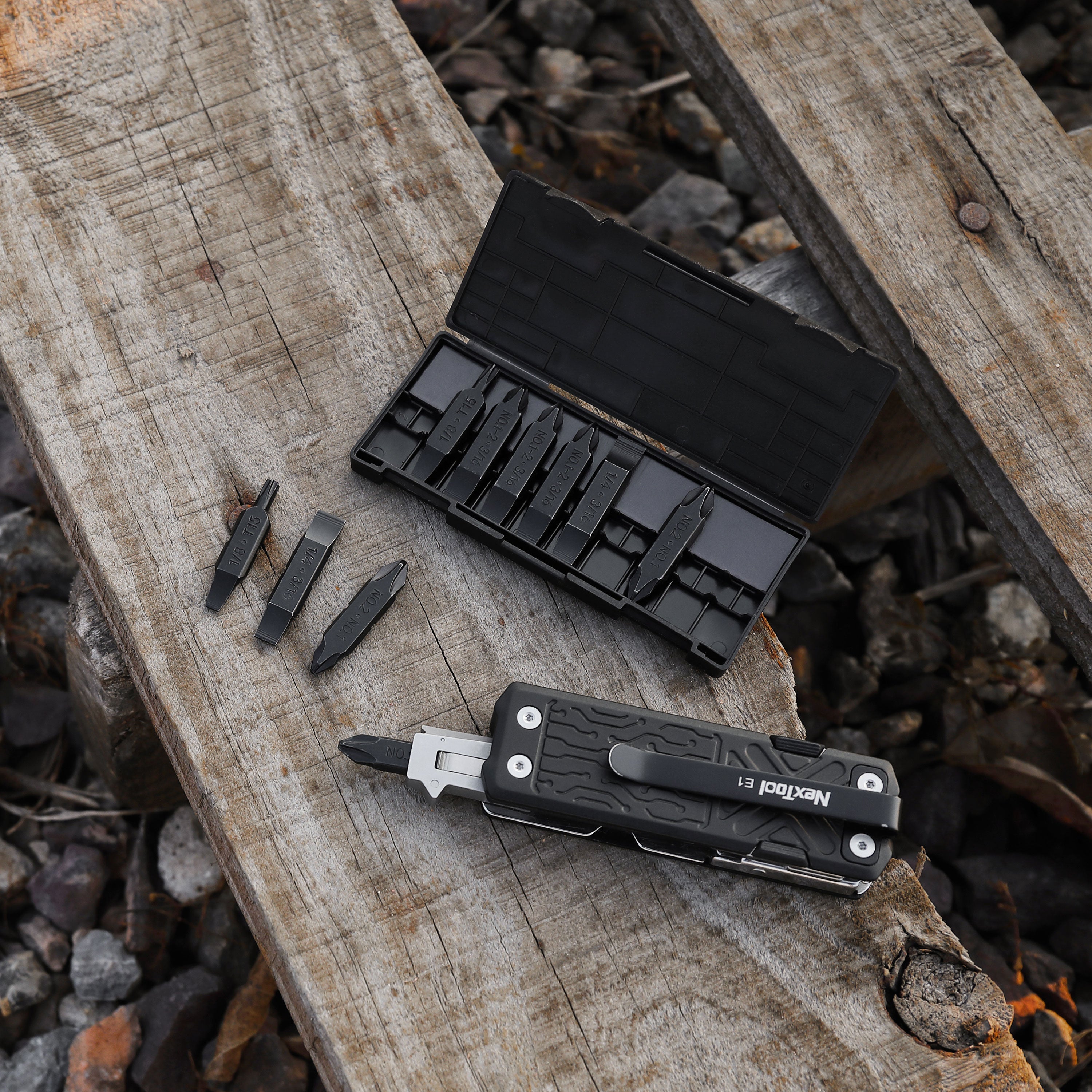 NexTool Multi Tool Bit Kit - 10 Stycken Dubbelsidiga Bits Till Multitools Med Förvaringsbox