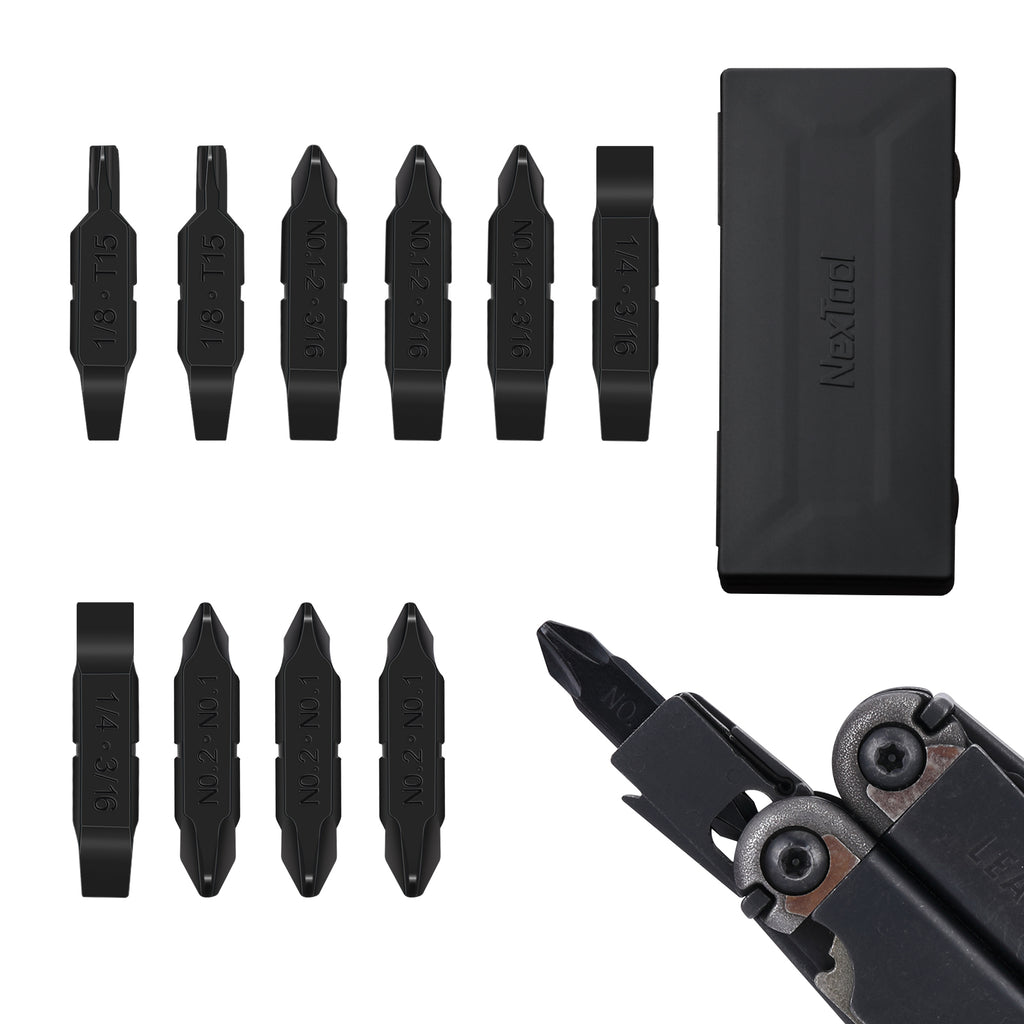 NexTool Multi Tool Bit Kit - 10 Stycken Dubbelsidiga Bits Till Multitools Med Förvaringsbox