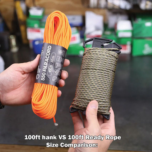 Atwood Rope MFG Ready Rope Hållare Med 30 Meter 550 Paracord - VÄLJ FÄRG