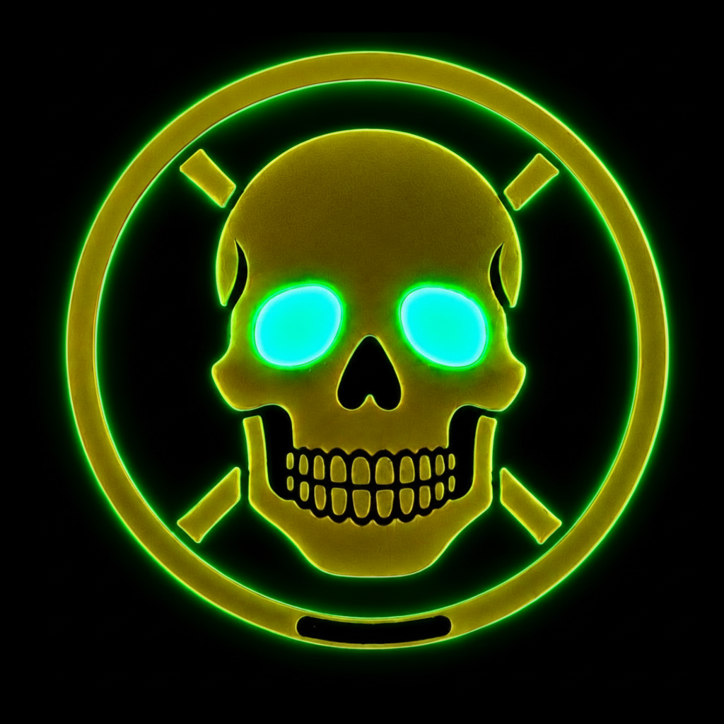Maratac Patch - Glow Eyes Skully Patch - Självlysande Döskalle