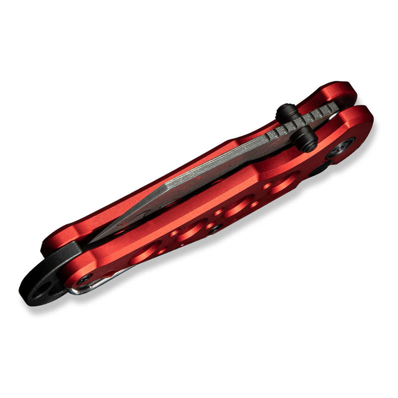 Civivi Pragma Damascus Red Aluminium - Fällkniv Med Karbinhake Och Kapsylöppnare