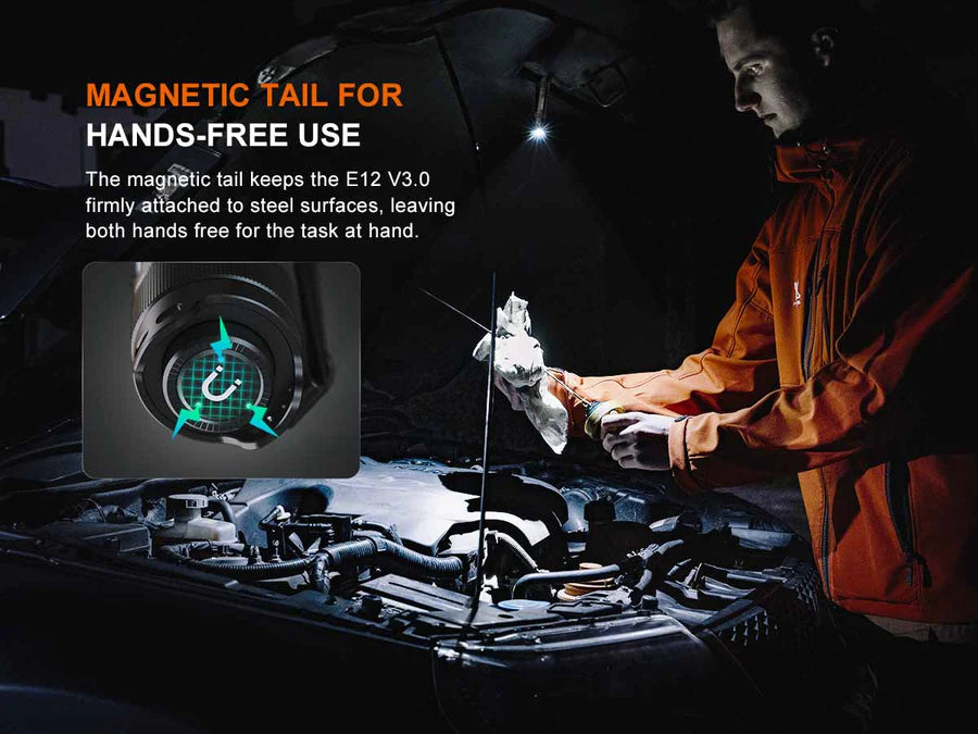 Fenix E12 V3.0 AA Ficklampa Med 5-200 Lumen
