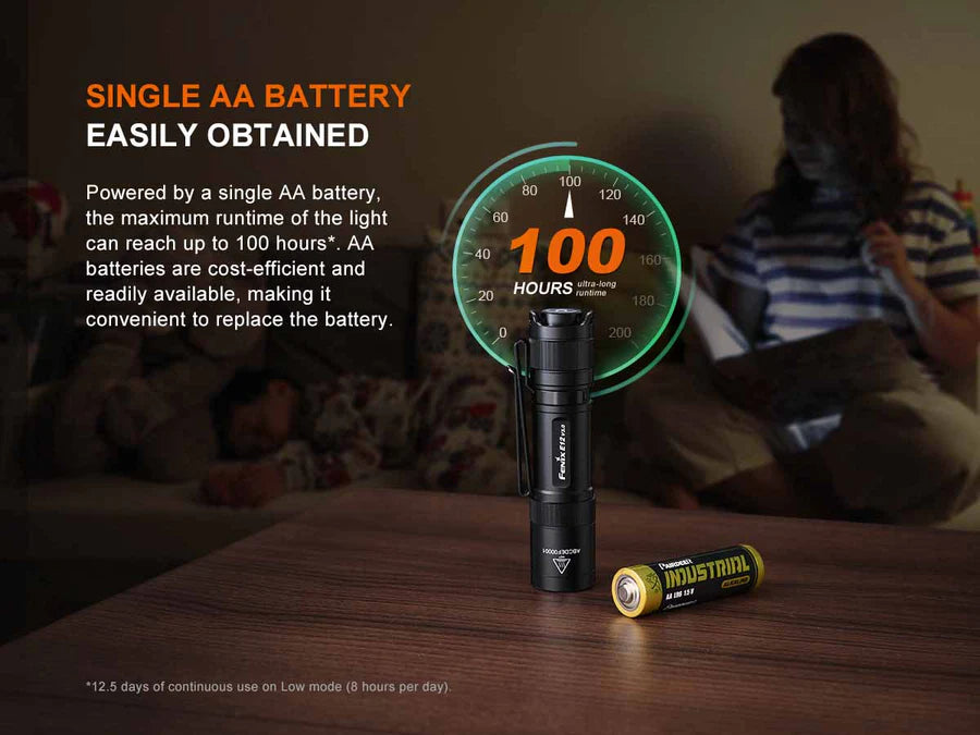 Fenix E12 V3.0 AA Ficklampa Med 5-200 Lumen
