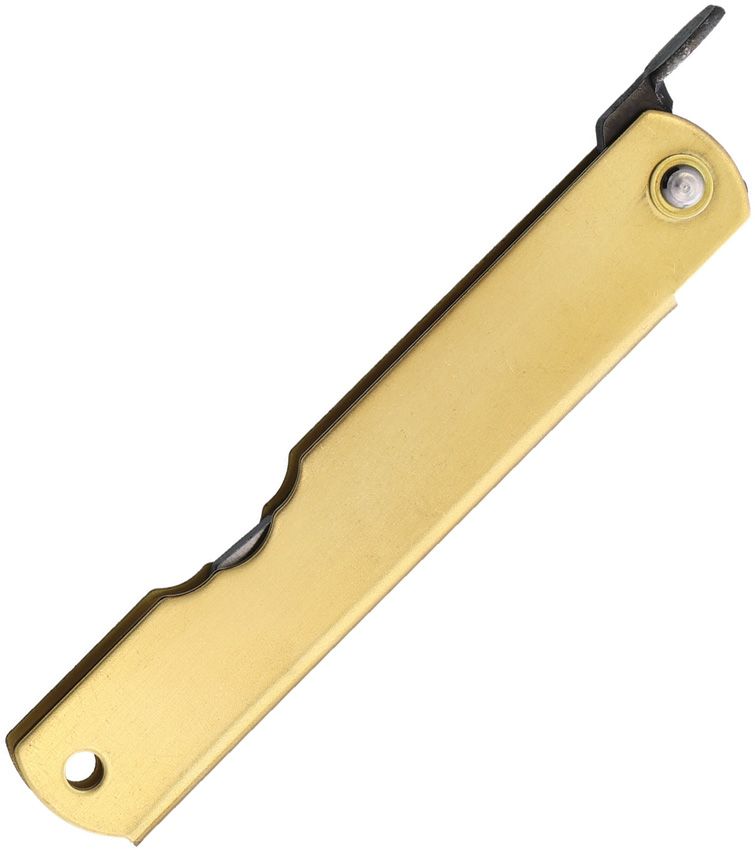 Higonokami Folder Brass - Fällkniv Av Blue Paper Steel Kolstål Och Mässingshandtag