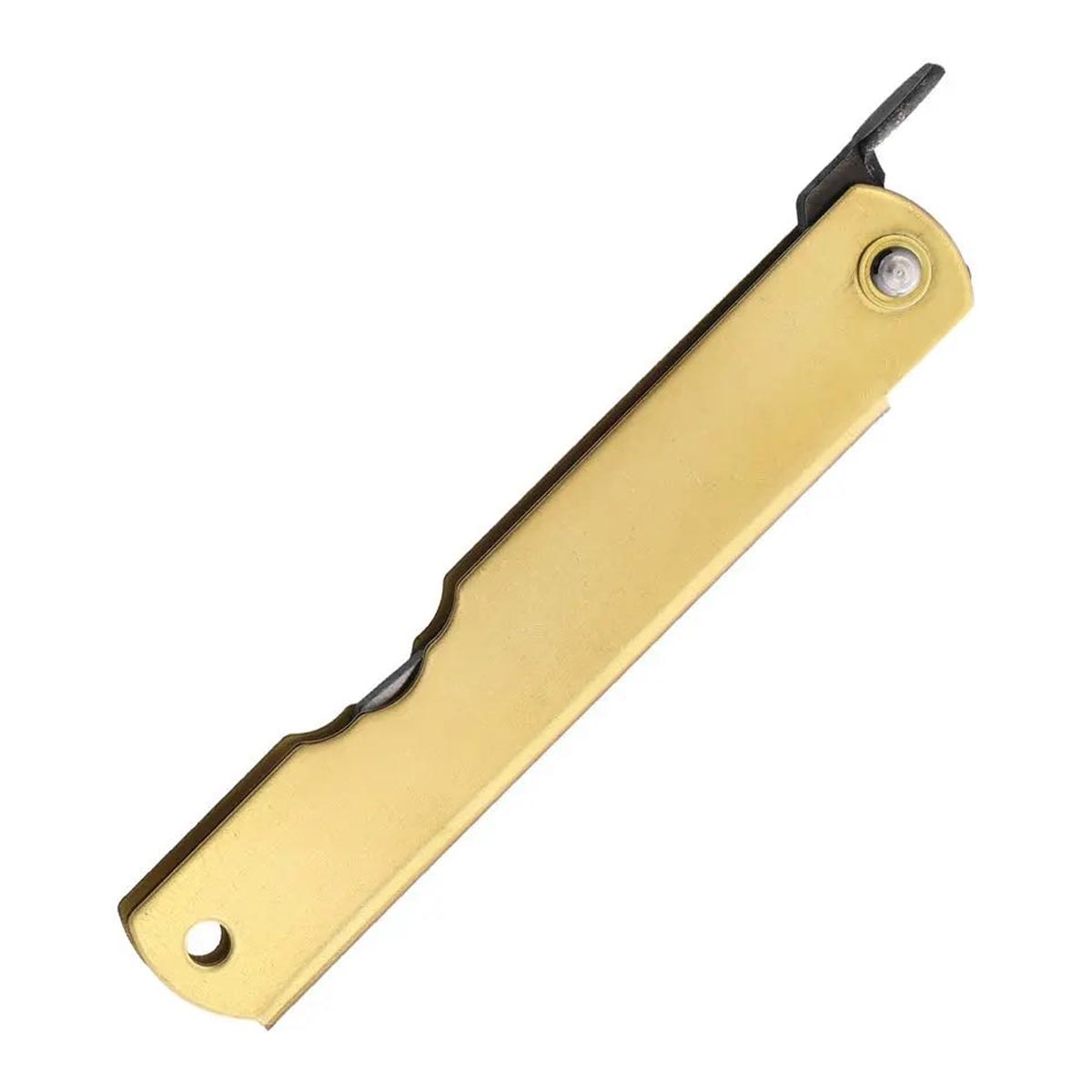 Higonokami Folder Brass - Fällkniv Av Blue Paper Steel Kolstål Och Mässingshandtag - SLIMS.SE IHOPFÄLLD