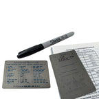 Maratac Titanium COMM Card International Morse Code SOS Notes Measurements - Kort Av Titan