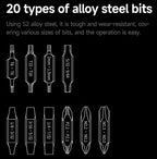 NexTool Multi Tool Bit Kit - 10 Stycken Dubbelsidiga Bits Till Multitools Med Förvaringsbox