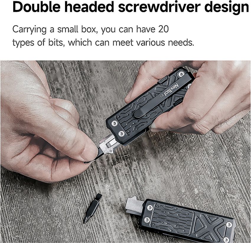 NexTool Multi Tool Bit Kit - 10 Stycken Dubbelsidiga Bits Till Multitools Med Förvaringsbox