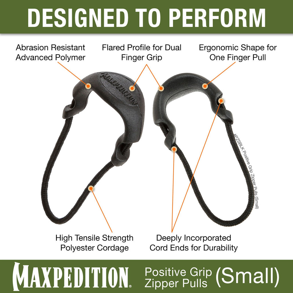 Maxpedition AGR PZS Positive Grip Zipper Pulls - Small 6-pack