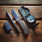 QSP Grebe T Button Lock Brown Micarta