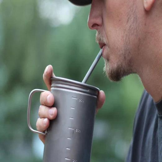 Vargo Straight Straw Titanium - Sugrör Av Titan 2-pack