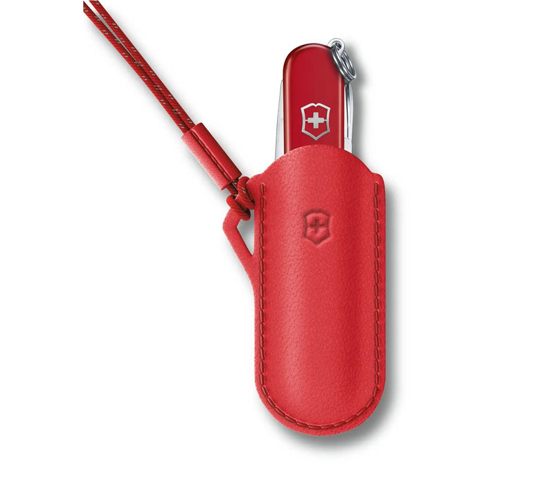 Victorinox Leather Pouch With Cord - Läderfodral För Classic 58Mm - VÄLJ FÄRG