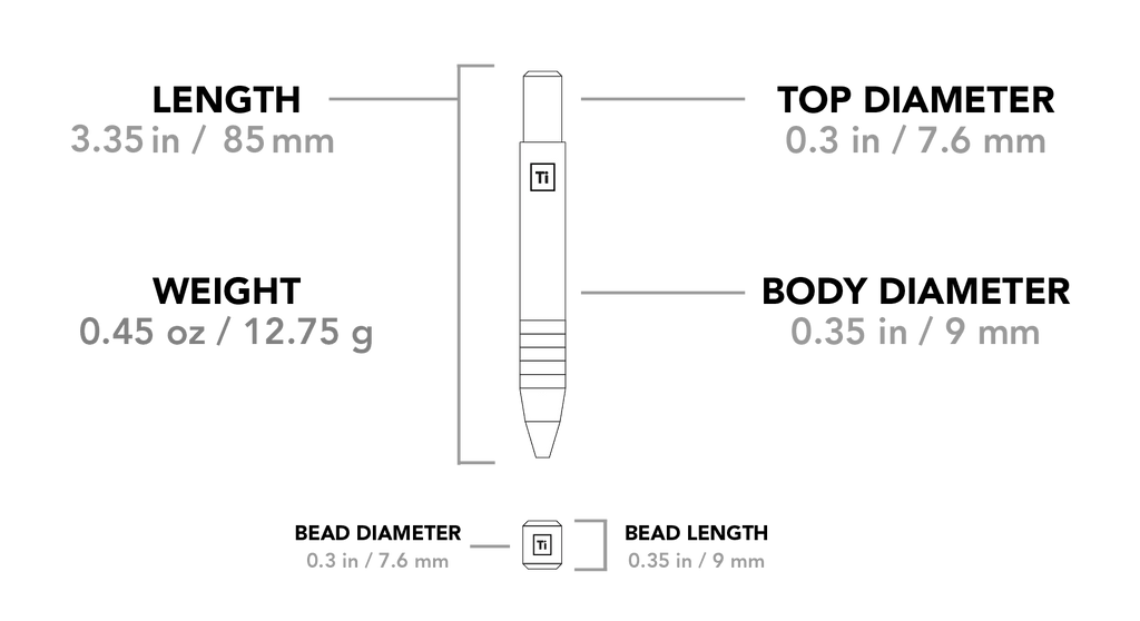 Big Idea Design Mini Pen Ti STW - Titanpenna Med Bead