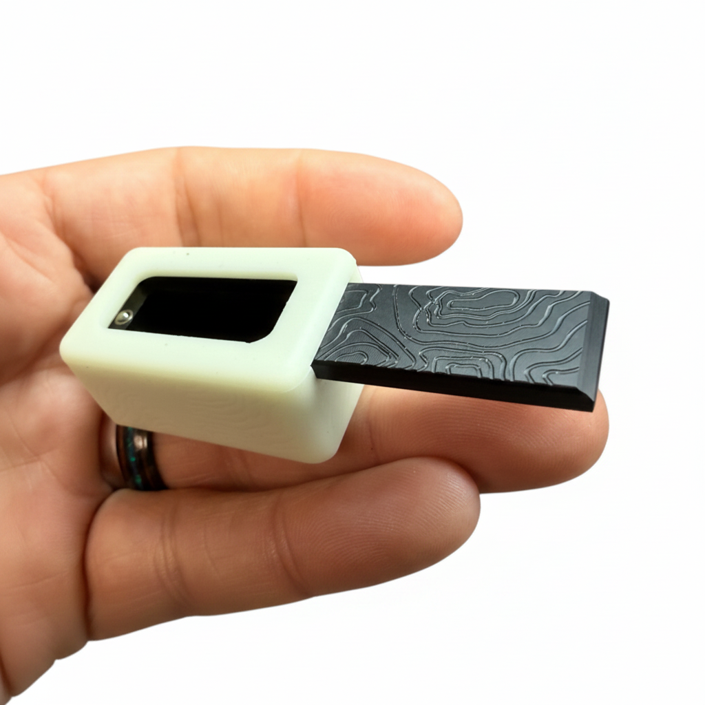 Maratac Tiny Delrin Pocket Box Gen 3 Topo  + Glow Shell – Förvaringsask Delrin Med Självlysande Hölje